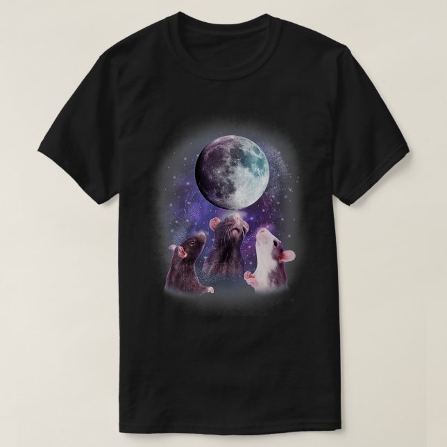 Rats Howling am Mondfisch Shirt Funny Rat (Design vorne)