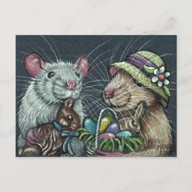 Rats Osterkörbe Postkarte (Vorderseite)