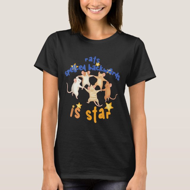 Rats Spelled Backwards Is Star Funny Rat Meme Rat  T-Shirt (Vorderseite)