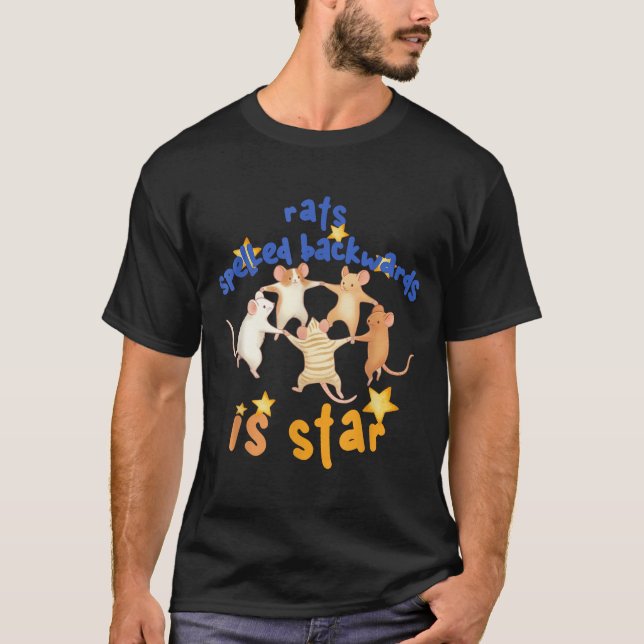 Rats Spelled Backwards Is Star Funny Rat Meme Rat  T-Shirt (Vorderseite)