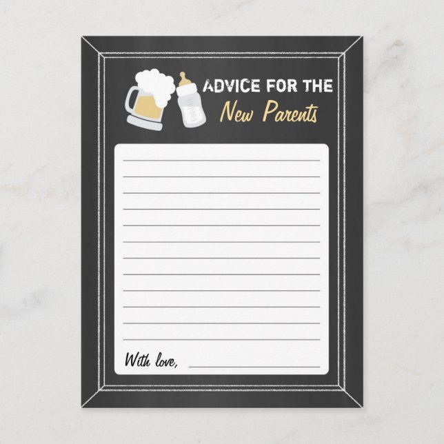 Ratschlag "Baby wird brauen" Hinweiskarte (Vorderseite)