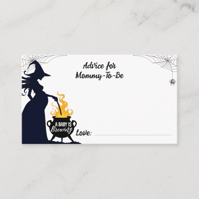 Ratschlag für das zukünftige Halloween-Hexendusche Begleitkarte (Vorderseite)