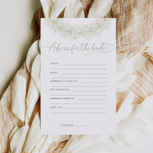 Ratschlag für die Braut Brautparty-Spiel Flyer