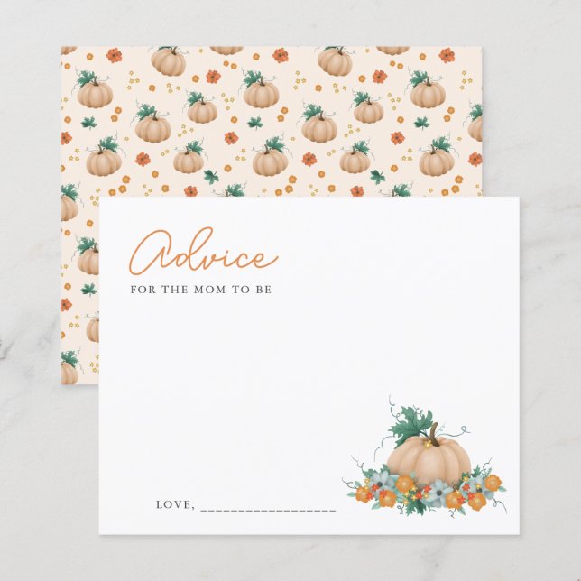 Ratschlag für die Mama als Pumpkin-Kinderdusche (Vorne/Hinten)