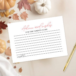 Ratschlag für Pumpkin Fall Baby Dusche Begleitkarte