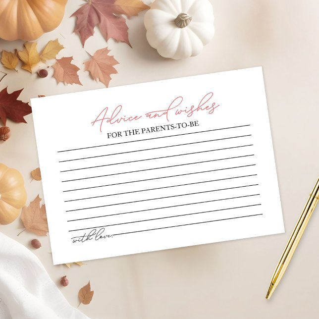 Ratschlag für Pumpkin Fall Baby Dusche Begleitkarte (Von Creator hochgeladen)