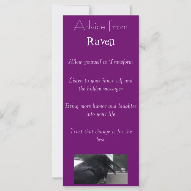 Ratschläge aus einem Raven Spirit-Lesezeichen (Vorderseite)