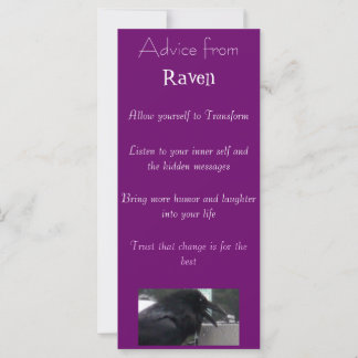 Ratschläge aus einem Raven Spirit-Lesezeichen