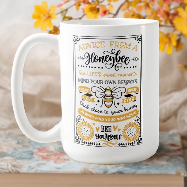 Ratschläge einer Honigbiene Kaffeetasse (Advice from a honeybee coffee mug)