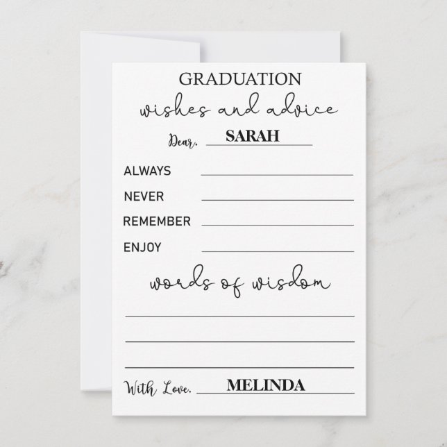 Ratschläge für Abschluss Karten - Ratschläge für H (Vorderseite)