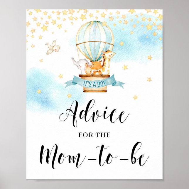 Ratschläge für das Mama-to-be-Schild Heißluftballo Poster (Vorne)