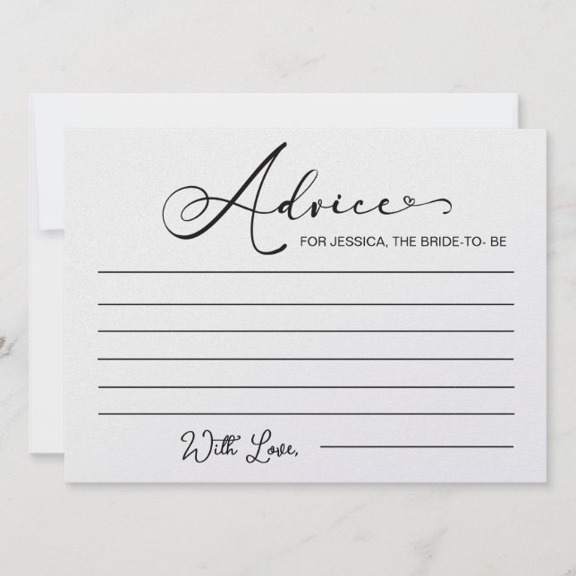 Ratschläge für die Begleitung von Brautpartys Einladung (Vorderseite)