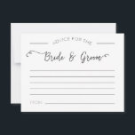 Ratschläge für die Bride- und die Bodenkarte Hinweiskarte<br><div class="desc">Fügen Sie Ihrem Hochzeitsempfang ein wenig Spaß hinzu und kreieren Sie schöne Erinnerungen,  indem Sie Ihre Gäste mit Ratschlägen ausfüllen - Sie werden vielleicht seltsame Antworten oder sogar tolle Tipps für Ihr Leben als Neuvermählte erhalten!</div>