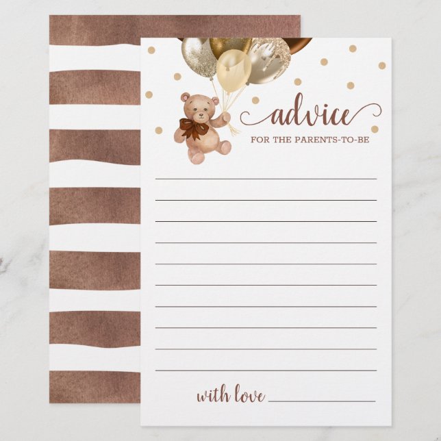 Ratschläge für die Kinderdusche Teddy-Bär (Vorne/Hinten)