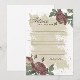 Ratschläge für die Mama Burgundy Blush Floral Gold Einladung