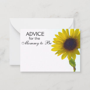 Ratschläge für die Mommy to be Tall Sunflower Card Hinweiskarte