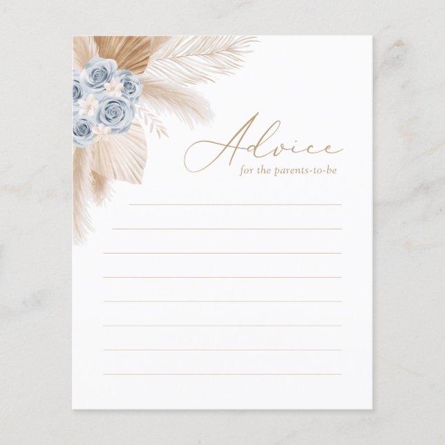 Ratschläge für Eltern Boho Pampas Grass Baby Showe (Vorderseite)