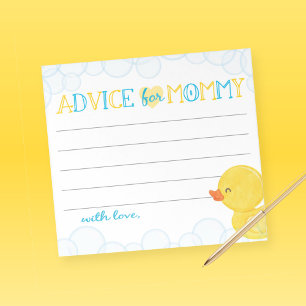 Ratschläge für Mommy Rubber Duck Baby Shower Notizblock