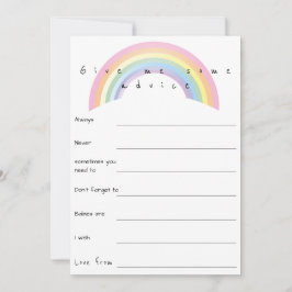 Ratschläge für Soft Pastellmilch Regenbogen Babydu Einladung