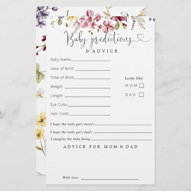 Ratschläge für Wildblumen im Blut (Vorne/Hinten)