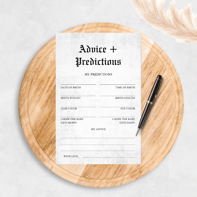 Ratschläge und Vorhersagen Baby Shower Game Newspa Flyer (Von Creator hochgeladen)