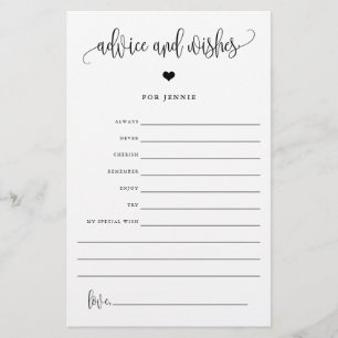 Ratschläge und Wünsche, Bridal-Editierbare Papierk Flyer