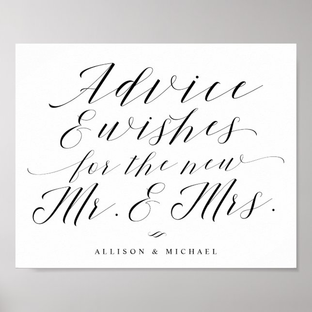 Ratschläge und Wünsche Elegante kalligraphische Ho Poster (Vorne)