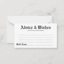 Ratschläge und Wünsche Gotische Hochzeitkarte