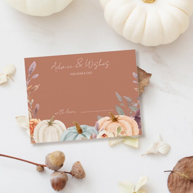 Ratschläge und Wünsche Kleine Pumpkin-Baby-Dusche Begleitkarte (Von Creator hochgeladen)