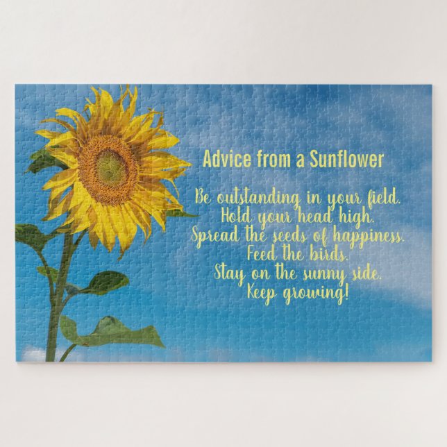 Ratschläge von einem Jigsaw-Puzzle für Sonnenblume (Horizontal)