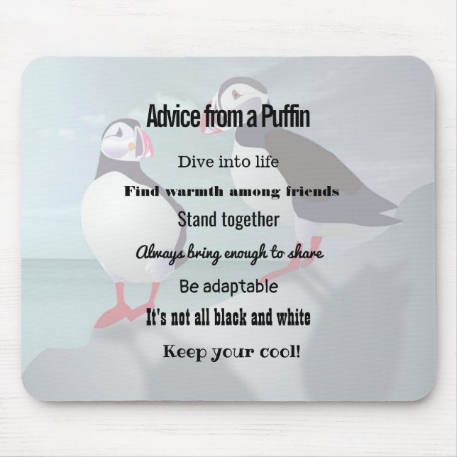 Ratschläge von einem Puffin-Design-Maus-Pad Mousepad (Vorne)