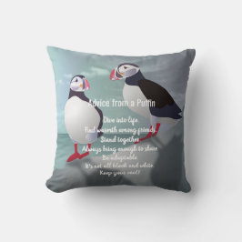 Ratschläge von einem Puffin-Entwurfskissen Kissen