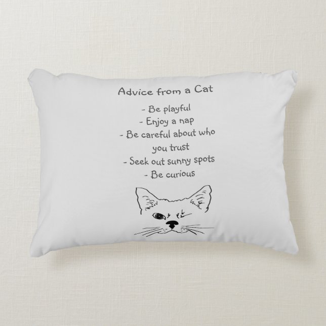 Ratschläge von Winking Cat Fun Animal Spaß Dekokissen (Vorderseite)
