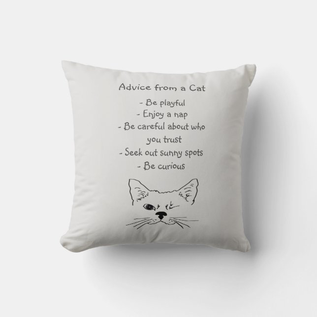 Ratschläge von Winking Cat Fun Animal Spaß Kissen (Vorderseite)