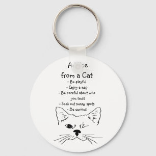Ratschläge von Winking Cat Fun Animal Spaß Schlüsselanhänger