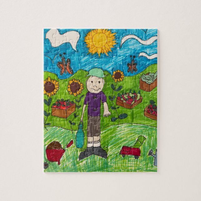 Rätsel: Ernte der Zeit auf dem Bauernhof mit Bauer (Vertikal)