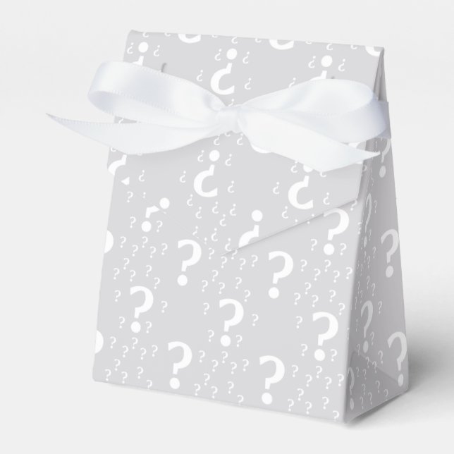 Rätsel-Fragezeichen Rätsel hellgrau Geschenkschachtel (Vorderseite)