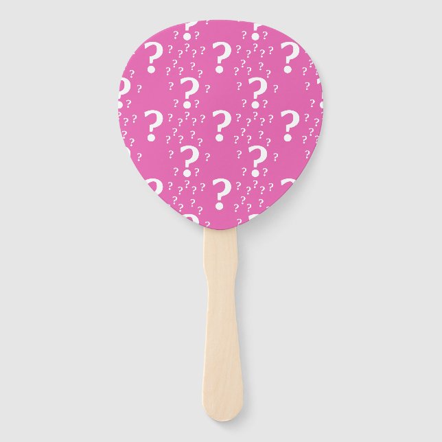 Rätsel-Fragezeichen rätseln pink Fächer (Rückseite)