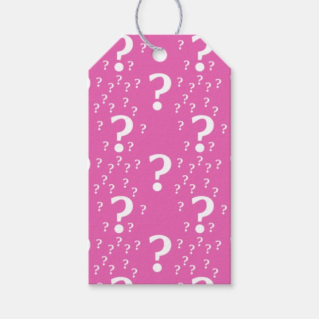 Rätsel-Fragezeichen rätseln pink Geschenkanhänger (Vorderseite)