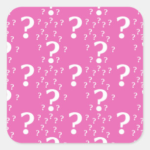 Rätsel-Fragezeichen rätseln pink Quadratischer Aufkleber