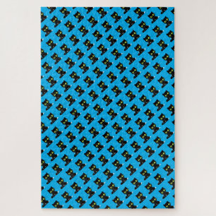 Rätsel Herausforderung Black Kitty Cat Blue