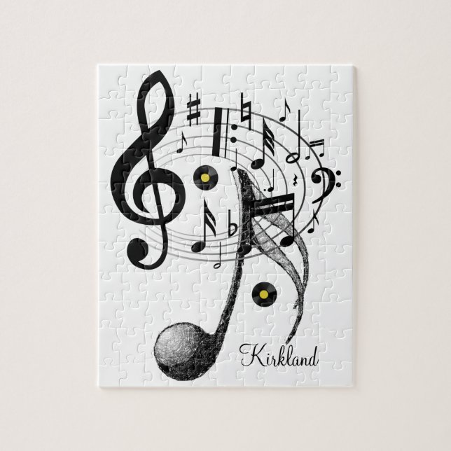 Rätsel Weiße und Schwarze Musiknoten (Vertikal)