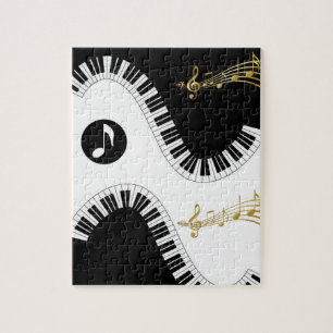 Rätsel Weiße und Schwarze Musiknoten