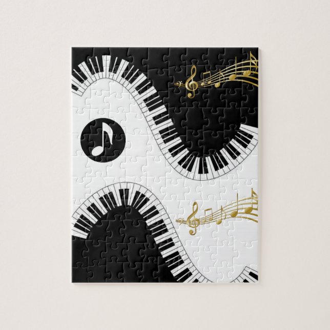 Rätsel Weiße und Schwarze Musiknoten (Vertikal)