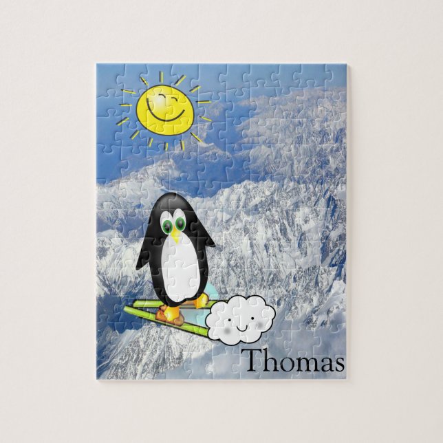 Rätsel Weiße und schwarze Pinguine Skiwolken (Vertikal)