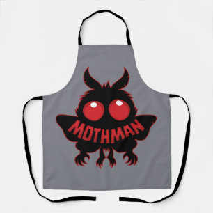 Rätselhafte Silhouette des Mothman mit roten Augen Schürze