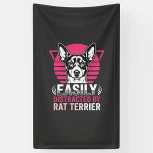 Ratt Terrier leicht abgelenkt Retro-Hund Banner