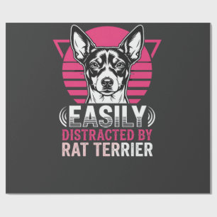 Ratt Terrier leicht abgelenkt Retro-Hund Geschenkpapier