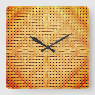 Rattan Weave Quadratische Wanduhr
