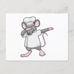 Ratte als Koch beim Hip-Hop-Tanz Dab Postkarte